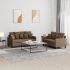 Set de canapele cu perne, 2 piese, gri închis, textil GartenMobel Dekor