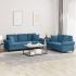 Set canapea 2 piese cu perne, gri deschis, catifea GartenMobel Dekor