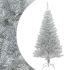 Pom de Crăciun artificial cu suport, argintiu, 210 cm, PET GartenMobel Dekor
