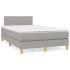 Pat box spring cu saltea, gri deschis, 100x200 cm, textil GartenMobel Dekor
