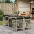 Set mobilier de grădină cu perne, 9 piese, maro, poliratan GartenMobel Dekor