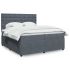 Pat box spring cu saltea, gri deschis, 200x200 cm, catifea GartenMobel Dekor
