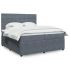 Pat box spring cu saltea, gri deschis, 200x200 cm, catifea GartenMobel Dekor