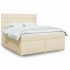 Pat continental cu saltea, crem, 120x190 cm, textil GartenMobel Dekor