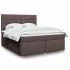 Pat box spring cu saltea, maro închis, 120x190 cm, textil GartenMobel Dekor
