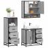 Set mobilier de baie, 3 piese, stejar maro, lemn prelucrat GartenMobel Dekor