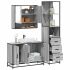 Set mobilier de baie, 3 piese, stejar maro, lemn prelucrat GartenMobel Dekor