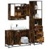 Set mobilier de baie, 3 piese, stejar maro, lemn prelucrat GartenMobel Dekor