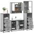 Set de mobilier de baie din 4 piese din lemn de stejar maro GartenMobel Dekor