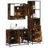 Set de mobilier de baie din 3 piese din lemn de stejar maro GartenMobel Dekor