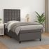 Pat box spring cu saltea, gri, 160x200 cm, piele ecologică GartenMobel Dekor