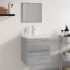 Set de mobilier de baie, stejar fumuriu, lemn prelucrat GartenMobel Dekor