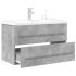 Set mobilier de baie, 2 piese, gri beton, lemn compozit GartenMobel Dekor