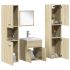 Set mobilier de baie, 5 piese, gri beton, lemn prelucrat GartenMobel Dekor