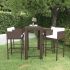 Set mobilier bar de grădină cu perne, 5 piese, gri, poliratan GartenMobel Dekor