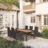 Set mobilier de exterior cu perne, 9 piese, negru, poliratan GartenMobel Dekor