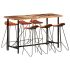 Set mobilier bar 7 piese, lemn masiv reciclat & piele naturală GartenMobel Dekor