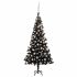 Brad Crăciun pre-iluminat cu set globuri, negru, 210 cm, PVC GartenMobel Dekor