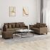 Set de canapele cu perne, 3 piese, galben deschis, textil GartenMobel Dekor