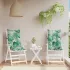 Perne de scaun spătar înalt, 2 buc, model frunze, textil Oxford GartenMobel Dekor