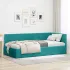 Cadru de pat colțar cu headboard Turcoaz 90 x 190 cm Catifea GartenMobel Dekor