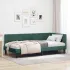 Cadru de pat colțar cu headboard Crem 90 x 190 cm Catifea GartenMobel Dekor