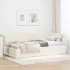 Cadru de pat colțar cu headboard Crem 100 x 200 cm Catifea GartenMobel Dekor