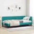 Cadru de pat colțar cu headboard Gri închis 90 x 190 cm Catifea GartenMobel Dekor