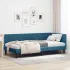 Cadru de pat colțar cu headboard albastru 90 x 200 cm Catifea GartenMobel Dekor