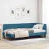 Cadru de pat colțar cu headboard albastru 90 x 200 cm Catifea GartenMobel Dekor