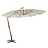 Umbrelă de soare suspendată cu stâlp de lemn, 350 cm, alb GartenMobel Dekor