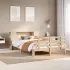 Pat cu bibliotecă fără saltea, alb, 140x190 cm, lemn masiv pin GartenMobel Dekor