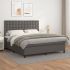 Pat box spring cu saltea, alb, 160x200 cm, piele ecologică GartenMobel Dekor