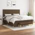 Pat box spring cu saltea, maro închis, 200x200 cm, textil GartenMobel Dekor