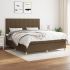 Pat box spring cu saltea, maro închis, 90x200 cm, textil GartenMobel Dekor