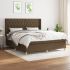 Pat continental cu saltea, gri deschis, 160x200 cm, textil GartenMobel Dekor