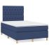 Pat box spring cu saltea, albastru, 140x200 cm, textil GartenMobel Dekor
