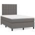 Pat box spring cu saltea, gri, 160x200 cm, piele ecologică GartenMobel Dekor