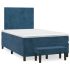 Pat box spring cu saltea, albastru închis, 140x190 cm, catifea GartenMobel Dekor