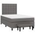 Pat box spring cu saltea, gri, 90x190 cm, piele ecologică GartenMobel Dekor