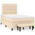 Pat box spring cu saltea, crem, 90x200 cm, textil GartenMobel Dekor