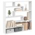 Raft cubic perete cu 7 compartimente gri beton lemn prelucrat GartenMobel Dekor