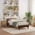 Cadru de pat cu headboard Lemn vechi 100 x 200 cm Lemn compozit GartenMobel Dekor