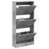 Dulap de pantofi 4 sertare rabatabile, gri beton, 80x21x163,5cm GartenMobel Dekor