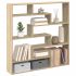 Raft cubic perete cu 7 compartimente gri beton lemn prelucrat GartenMobel Dekor
