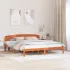 Cadru de pat cu headboard Maro 200 x 200 cm Lemn masiv de pin GartenMobel Dekor