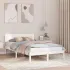 Cadru de pat cu headboard Alb 135 x 190 cm GartenMobel Dekor