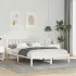 Cadru de pat cu headboard Alb 135 x 190 cm Lemn masiv de pin GartenMobel Dekor