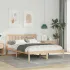 Cadru de pat cu headboard Alb 140 x 190 cm Lemn masiv de pin GartenMobel Dekor