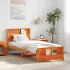 Cadru de pat cu headboard Maro 90 x 200 cm Lemn masiv de pin GartenMobel Dekor